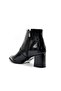 Edna Front Buckle Detailed Heeled Women's Boots Black - 4
