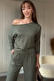 Kayak Neckline Modal Containing W Wide Leg Set - 3