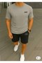 Unisex Oversized Loose-Fit T-shirt Shorts Top and Bottom PARIS LOGO Two-Piece Set Women/Men