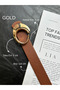 Maze Round Patterned Women's Gold Buckle Belt Waist Belt Coat Belt Dress Belt Trouser Belt - 4