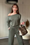 Kayak Neckline Modal Containing W Wide Leg Set - 6