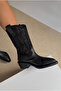 Women's Boots Black Suede - 4