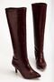 Syt-2025 Burgundy Crocodile Daily Women's Boots - 4