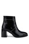 Women's Faux Leather Black Patent Leather Heeled Boots
