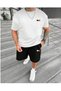 Unisex Oversized Loose-Fit T-shirt Shorts Top and Bottom PARIS LOGO Two-Piece Set Women/Men