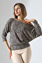 Aleg Women's Boat Neck Flowy Comfortable Fit Three-Quarter Sleeve Blouse & Top - Leopardbeige - 5