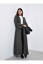 Charcoal Herringbone Pattern Winter Abaya