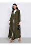 Olive Wrap Button Front Winter Abaya