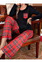 Checked Pocket Detail T-Shirt and Pyjama Set