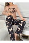 Butterfly Graphic Long Sleeve T-Shirt and Pyjama Set - 5