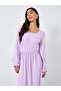 Purple Scoop Neck Maxi Dress - 2