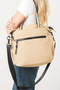 Galivisa Beige Women's Multi-Compartment Waterproof Crinkle Daily Crossbody and Shoulder Bag