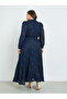 Plus Size Navy Blue Maxi Wrap Dress - 5