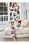 Heart Print Long Sleeve T-Shirt and Pyjama Set - 5