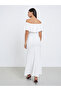 White Off Shoulder Ruffle Maxi Dress - 5