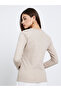 Cream Flat Knit Top with Long Sleeves - 5