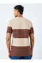Men Beige Striped Knitted Boxy Fit T-Shirt - 4