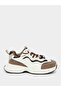 Women Brown Lace Up Chunky Sneakers - 2
