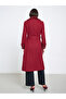 Regular Fit Midi Wool Like Belted Coat with Faux Fur Detail - 5