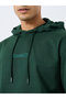 Men Embroidered Green Relaxed Fit Hoodie - 3