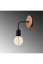 Harput Rustic Wood Metal Single Sconce with Tufts Black, Industrial Decorative Wall Lamp Harput-Mr735 - 2