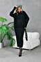 10270-Turtleneck Oversized Knitwear Skirt Set - 2