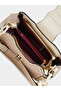 Beige Patterned Shoulder Bag with Zip Detail - 4