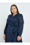 Plus Size Navy Blue Maxi Wrap Dress - 3