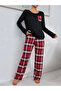 Pocket Detail Round Neck T-Shirt and Pyjama Set - 6
