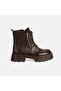 Women's Brown Lace-Up Leather Boots - 2