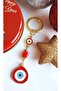 Luxury New Year's Gift Large Evil Eye Beaded Red Keychain with Zircon Stone in Metal Box - 4