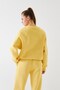 Women's Oversize Sweatshirt Sun & Moon Printed Yellow – Crew Neck, 3 Thread Rastering - 5