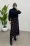Women's Crisp Floral Printed Zippered Maxi Tulle Skirt with Back Elastic Detail - 4