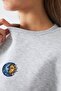 Women's Oversize Sweatshirt Sun & Moon Printed Gray – Crew Neck, 3 Thread Rastering - 2