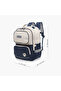 Colourblock Backpack with Adjustable Straps and Zip Closure - 15 inches - 4