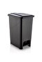 15 Liter Pedal Black Bathroom Kitchen Trash Can Black Lid Slim Pedal Trash Can Black - 2