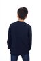 سويت شيرت رجالي باللون الأزرق الداكن من Relaxed Fit Crew Neck مطبوع - 2 Thread - 3