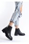 Women's Lamartine Black Leather Classic Flat Short Ankle Winter Boots - 4