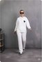 Hooded ;Stone Embroidered Heart Figured Single Jersey Sports Casual Suit