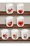 Flower Heart Printed 7-Piece Ashtray Models Ashtrays Ash Tray - Office Workplace Item