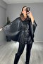 Leather Jacket with Fur Collar Detail and Belt - 7