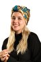 Petrol Blue Practical Ready-To-Wear Hijab Bonnet with Silk Pattern 2410_17 - 4