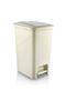 25 Liter Pedal Beige Bathroom Kitchen Trash Can with Beige Lid Slim Pedal Trash Can Beige - 2