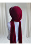 Accessories Included: Classic Burgundy Single-Piece Ready-Made Veil, Ready-Made Shawl, Ready-Made Turban - 3