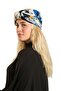 Cobalt Blue Practical Ready-To-Wear Hijab Bonnet with Silk Pattern 2410_24 - 2
