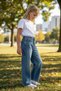 Girl's baggy fit wide leg jeans