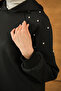 Women's Shoulder Stone Detail Hooded Set Black - 7