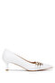 Women's Genuine Leather Off-White Heeled Shoes