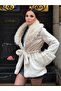 Fur Detailed Belted Plush Coat - 2