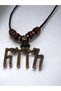 Handmade Gokturk Necklace – Adjustable Cotton Cord & Wooden Beads